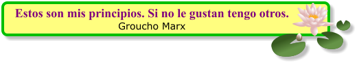 Estos son mis principios. Si no le gustan tengo otros.  Groucho Marx